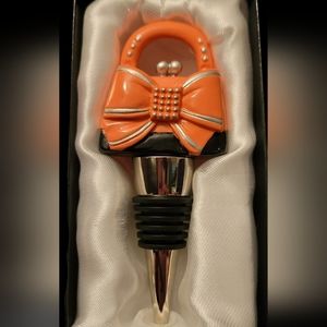 Winestopper Pink Bow Purse Top New in Box